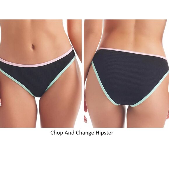 NWT Jessica Simpson Women High Waist Hipster Print Bikini Size S-XL $60 12HL892 - Picture 3 of 4